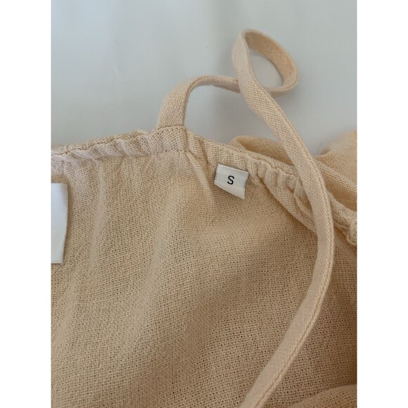 Piper One Shoulder  Ruffle Tassel Flirty Boho Mini Dress Peach Color Sz Small - Picture 9 of 9